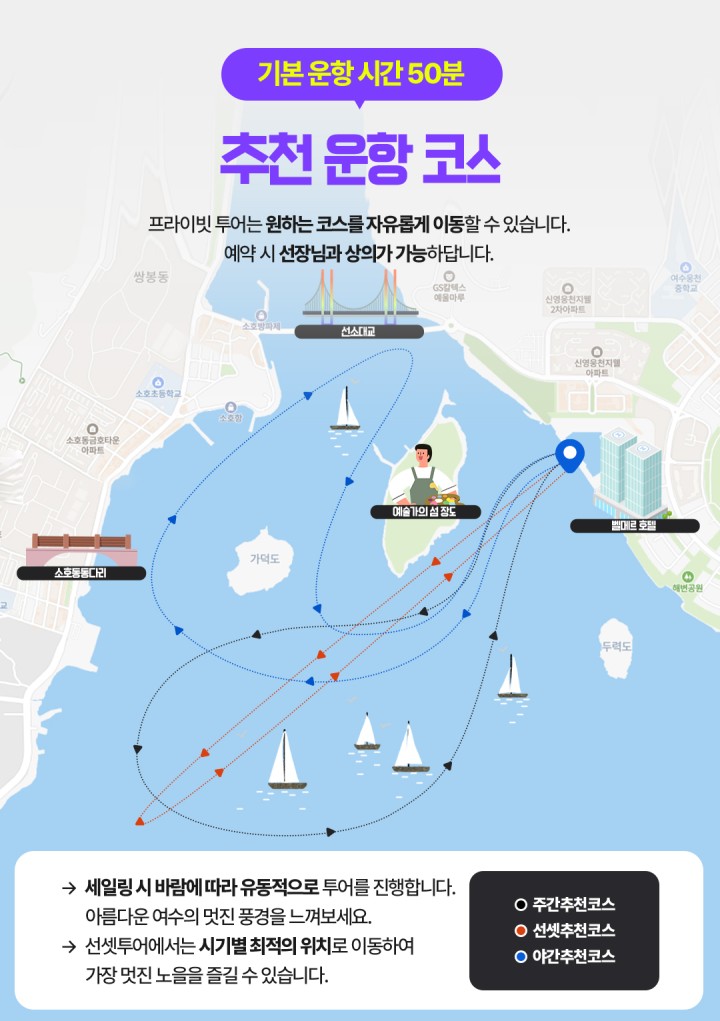 [프라이빗] 우리끼리 즐겨보는 프리미엄투어 상품 소개 이미지 13 - 여수 아그리나 요트투어 안내